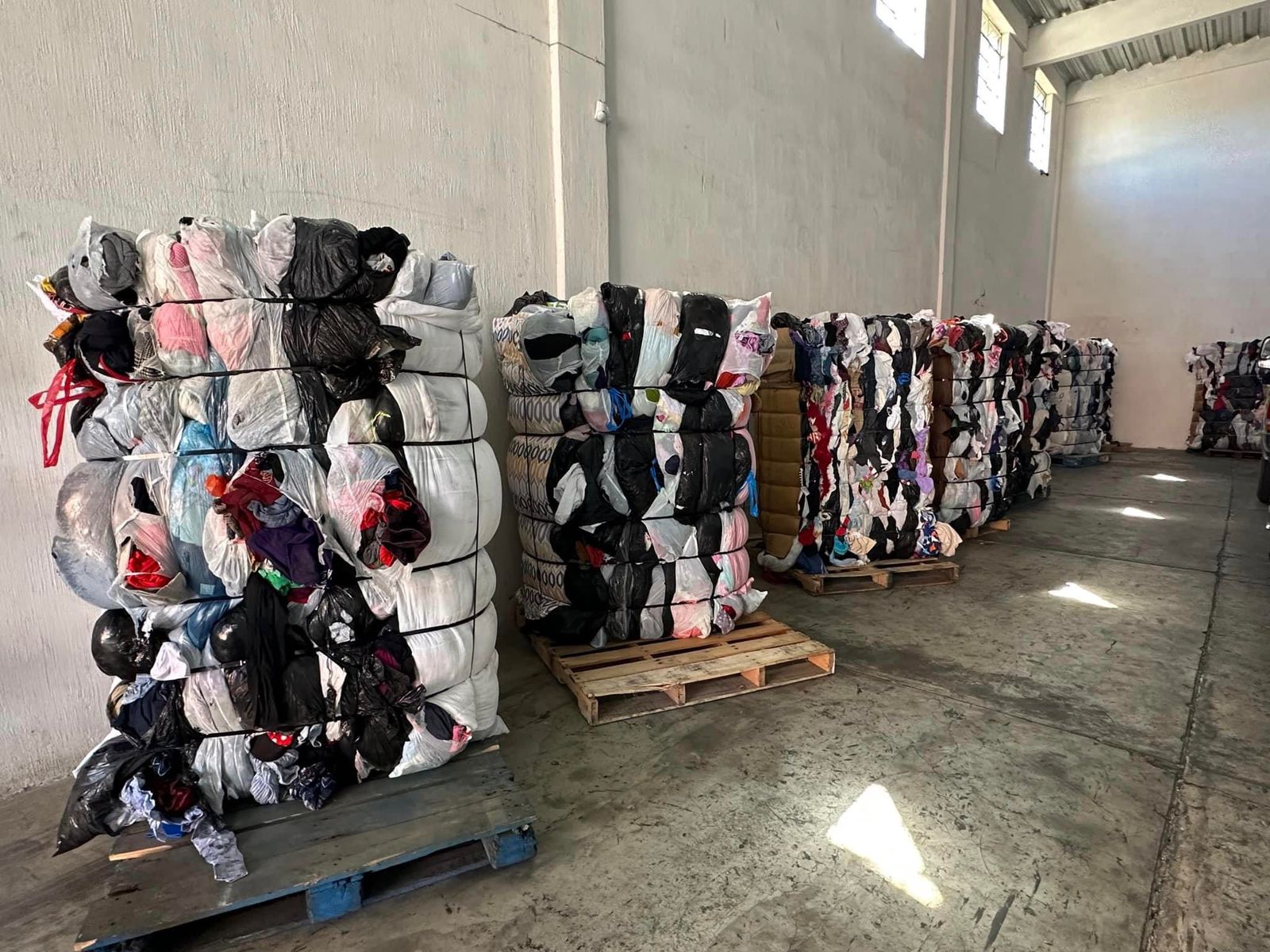 Pacas colocadas en Bodega